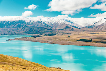 Image showing View of Lake Tekapo from Mount John, NZ