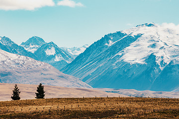 Image showing New Zealand scenic mountain landscape shot at Mount Cook Nationa