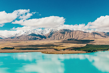 Image showing View of Lake Tekapo from Mount John, NZ