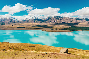 Image showing View of Lake Tekapo from Mount John, NZ