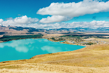 Image showing View of Lake Tekapo from Mount John, NZ