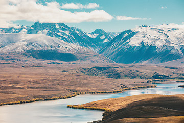 Image showing View of Lake Tekapo from Mount John, NZ