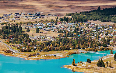 Image showing View of Lake Tekapo from Mount John, NZ