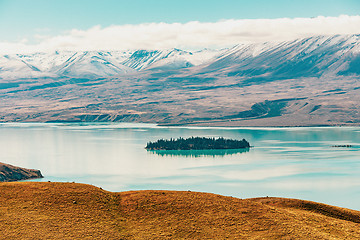 Image showing View of Lake Tekapo from Mount John, NZ