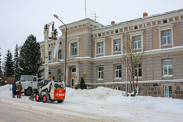 Image showing Winter in town