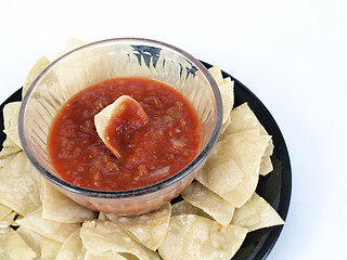 Image showing Salsa and Chips Platter