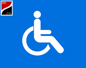 Image showing disabled person in wheelchair vector icon