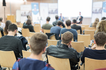 Image showing Round table discussion at Business business conference event.