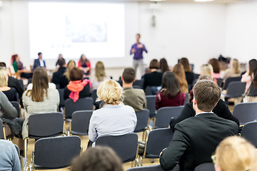 Image showing Audience in lecture hall participating at business conference.