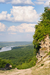 Image showing Cliff near the Dniester river, landscape of Moldova