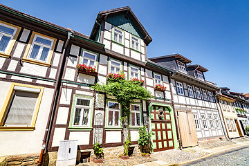 Image showing Old german house on a street in the summer