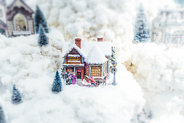 Image showing Christmas model landscape with miniature objects