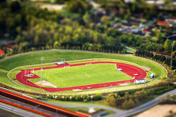 Image showing Athletic stadium seen from above