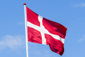 Image showing Flag of Denmark in red and white colors