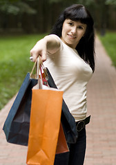 Image showing girl with shopping bags