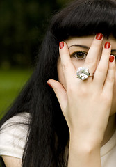 Image showing  girl covering her face