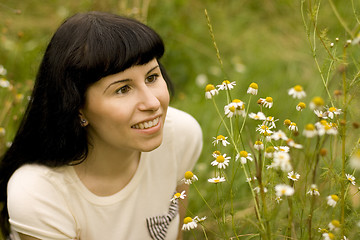 Image showing girl n a meadow