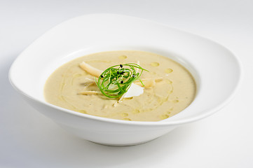 Image showing Eggplants cream soup with parmigiano