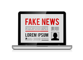 Image showing Fake news design concept with online newspaper in laptop vector