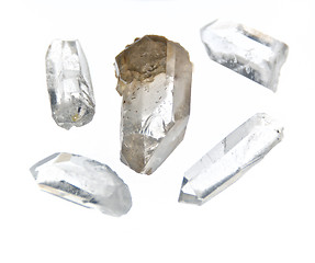 Image showing Clear Quartz Crystal Points Over white