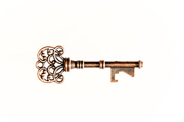 Image showing Brass key on white