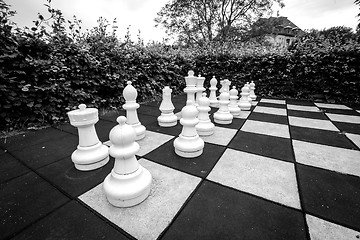 Image showing Game of chess with large pieces