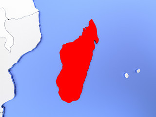 Image showing Madagascar in red on map