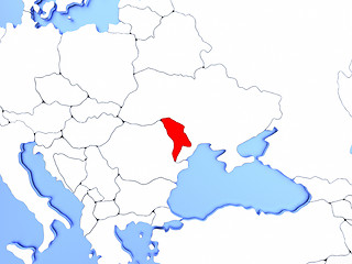 Image showing Moldova in red on map