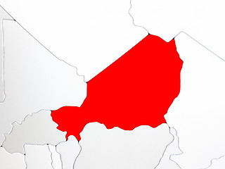 Image showing Niger in red on map