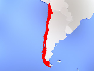 Image showing Chile in red on map