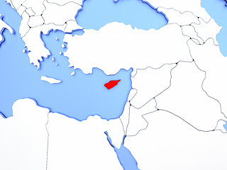 Image showing Cyprus in red on map