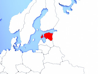 Image showing Estonia in red on map