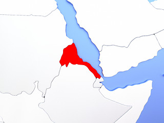 Image showing Eritrea in red on map