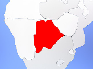 Image showing Botswana in red on map