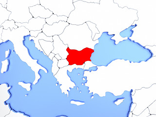 Image showing Bulgaria in red on map