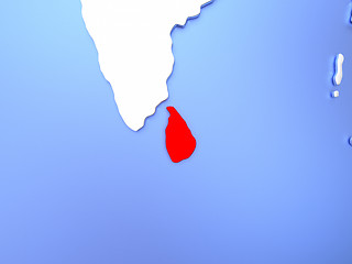 Image showing Sri Lanka in red on map