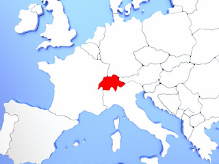 Image showing Switzerland in red on map