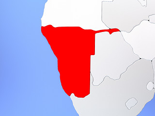 Image showing Namibia in red on map