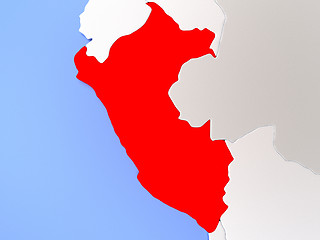 Image showing Peru in red on map
