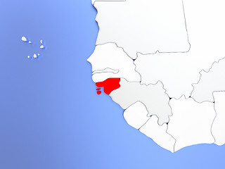 Image showing Guinea-Bissau in red on map