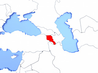 Image showing Armenia in red on map