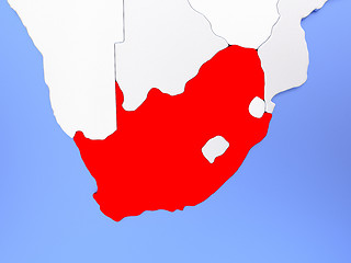 Image showing South Africa in red on map