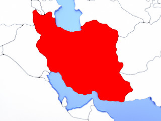 Image showing Iran in red on map