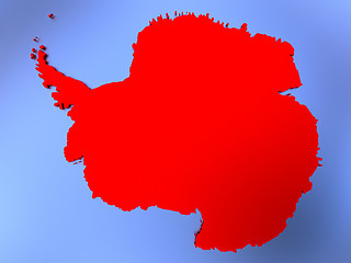 Image showing Antarctica in red on map