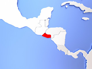 Image showing El Salvador in red on map