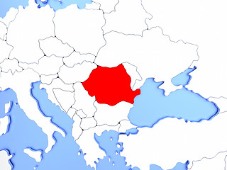 Image showing Romania in red on map