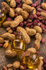 Image showing Natural peanut with oil in a glass