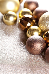 Image showing Christmas golden and brown decorations.