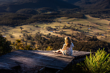 Image showing Kanimbla valley views in late afternoon sunlight