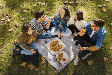 Image showing Pizza with Friends